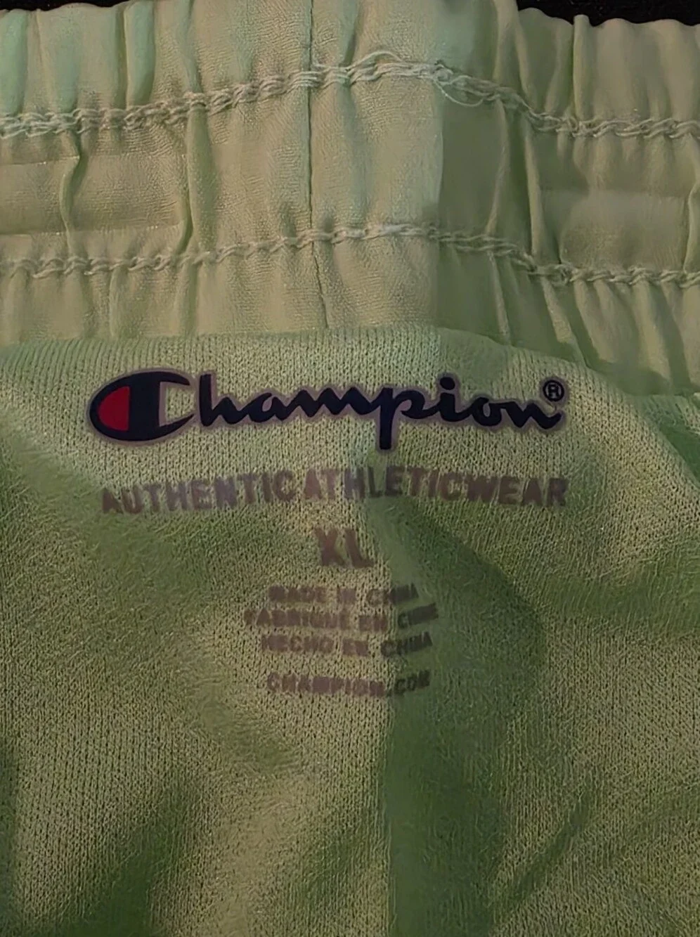 Champion Sizzling Mint Green Athletic Shorts with White Trim Girls XL
